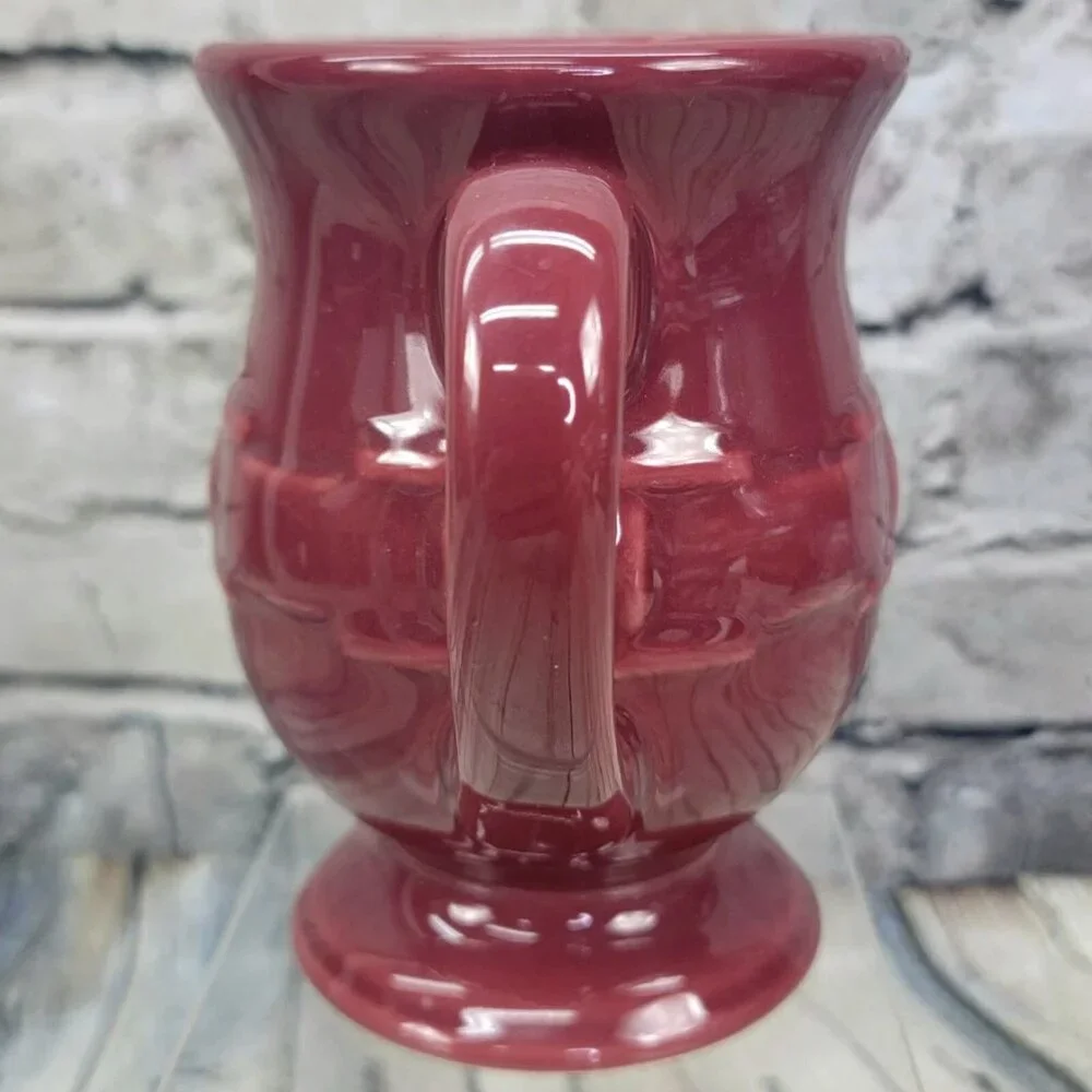 Longaberger Red Paprika Footed Mug Woven Traditions Cappuccino Latte Coffee Cup‎